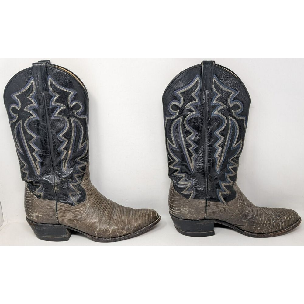 Vintage Panhandle Slim Sander Cowboy Boots Exotic Leather Lizard Skin Men's 10 D